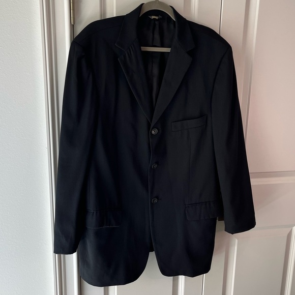 Vintage 2001 Banana Republic classic black 3 button blazer sport coat size 42R - Picture 2 of 10